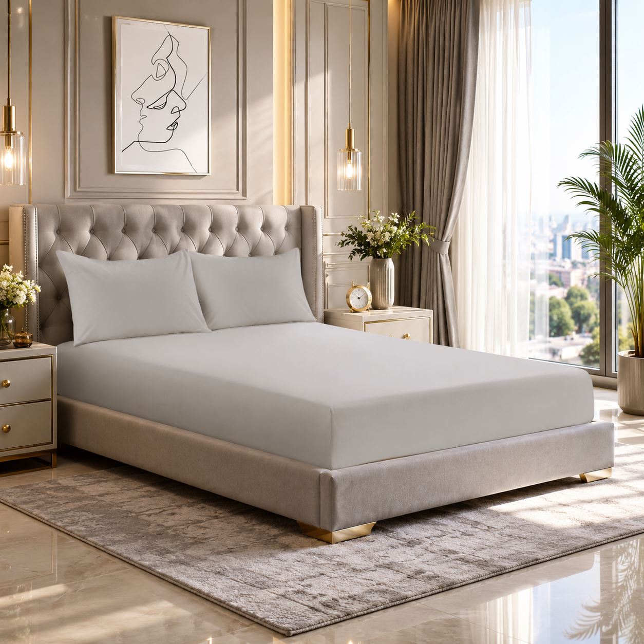 Night Zone Easy-care extra deep fitted sheets