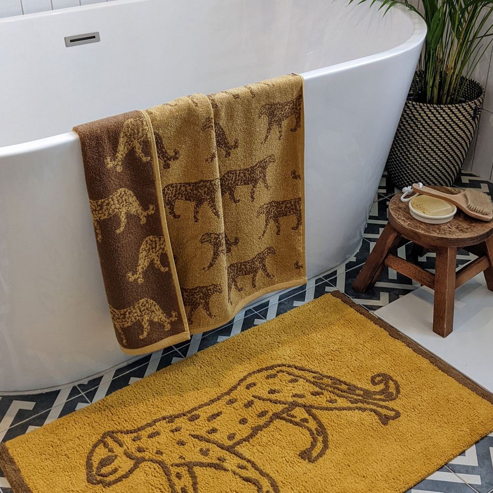 Furn Leopard Jacquard 100% Cotton Bath Towel