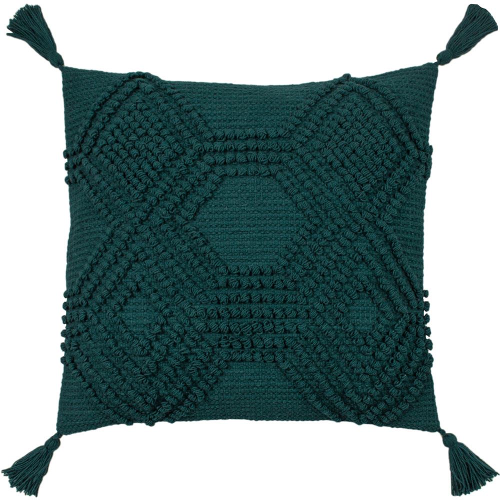 Furn Halmo Diamond Woven Loop Tasselled Cushion Cover