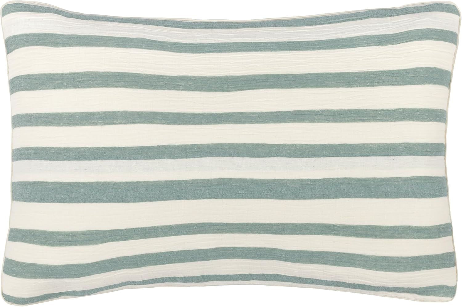 Yard Woven Stripe 100% Cotton Piped Edge Cushion Cover