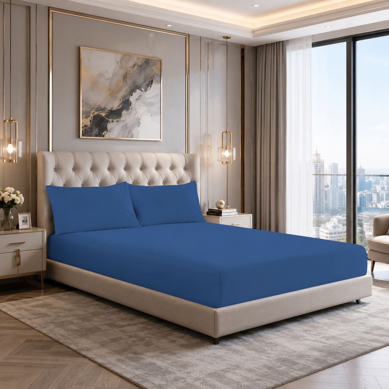 Night Zone Easy-care extra deep fitted sheets