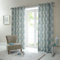 Fusion Woodland Trees Print 100% Cotton Eyelet Lined Curtains