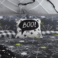 Bedlam Boo Spooky Halloween Velvet Piped Edge Filled Cushion