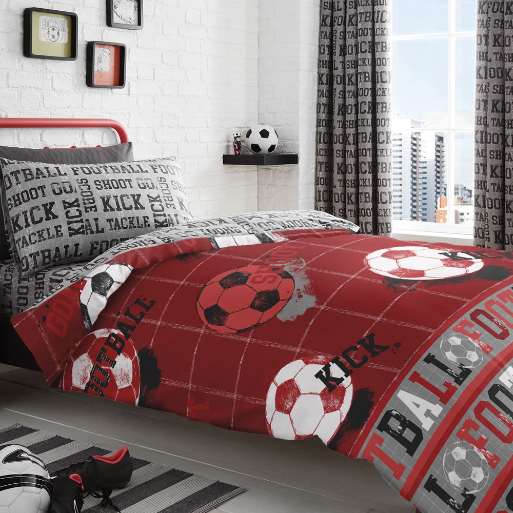 Bedlam Football Print Reversible Duvet Cover Set