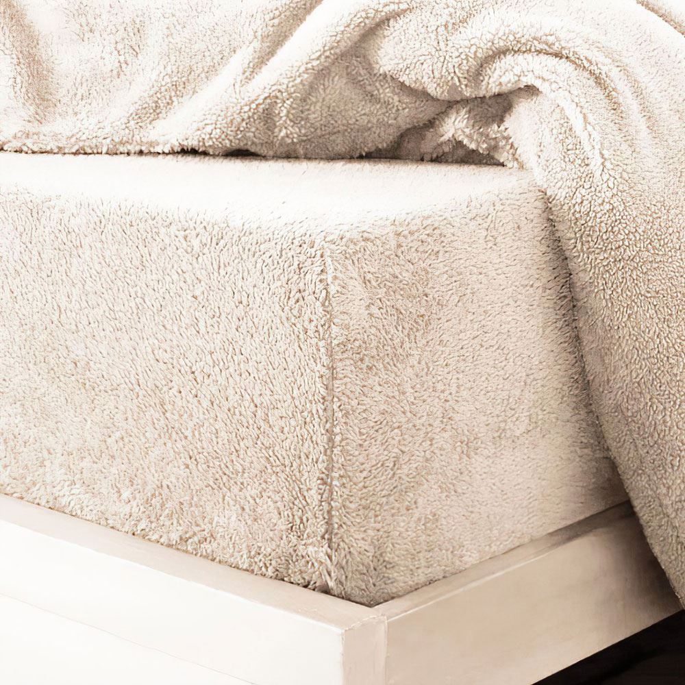 Night Zone Super Soft Teddy Fleece Warm & Cosy 12 Inch Deep Fitted Sheet