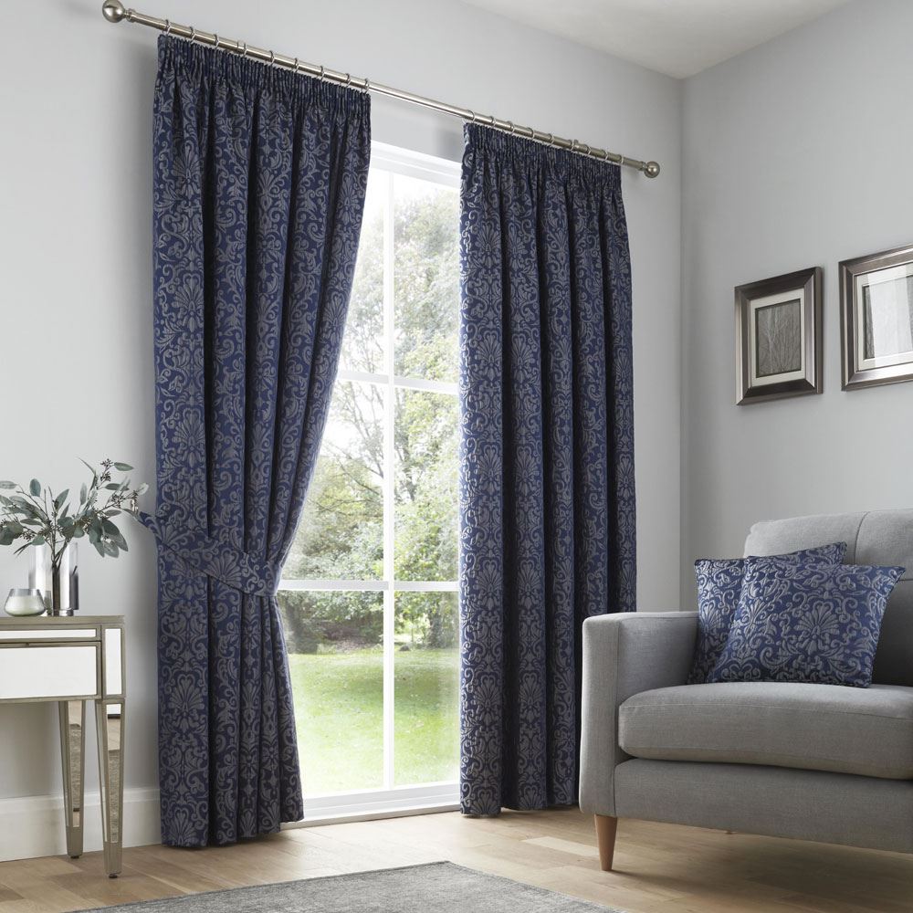 Curtina Lamina Jacquard Weave Pencil Pleat Lined Curtains