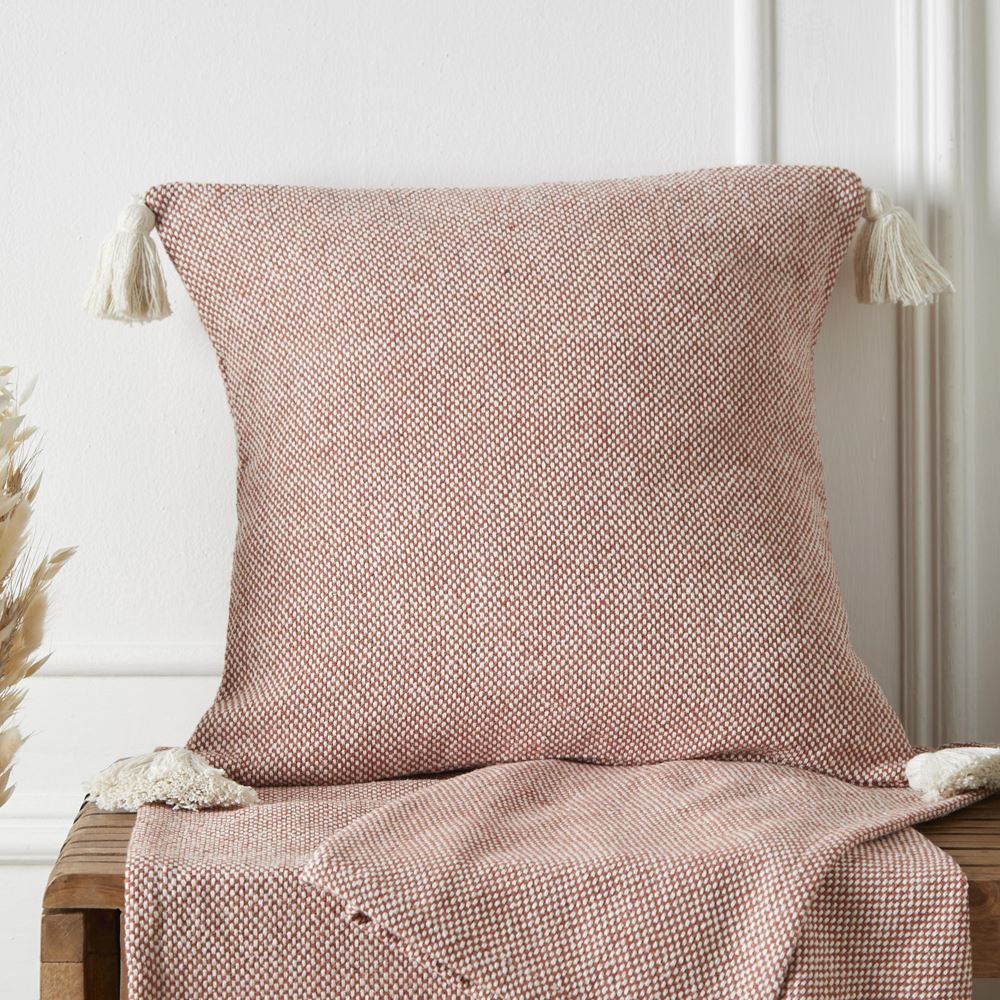 Appletree Loft Kaidon Woven 100% Recycled Cotton Rich Tasselled Filled Cushion