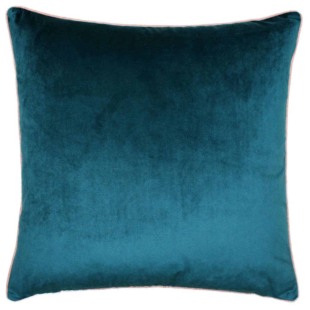 Riva Paoletti Meridian Faux Velvet Piped Cushion Cover