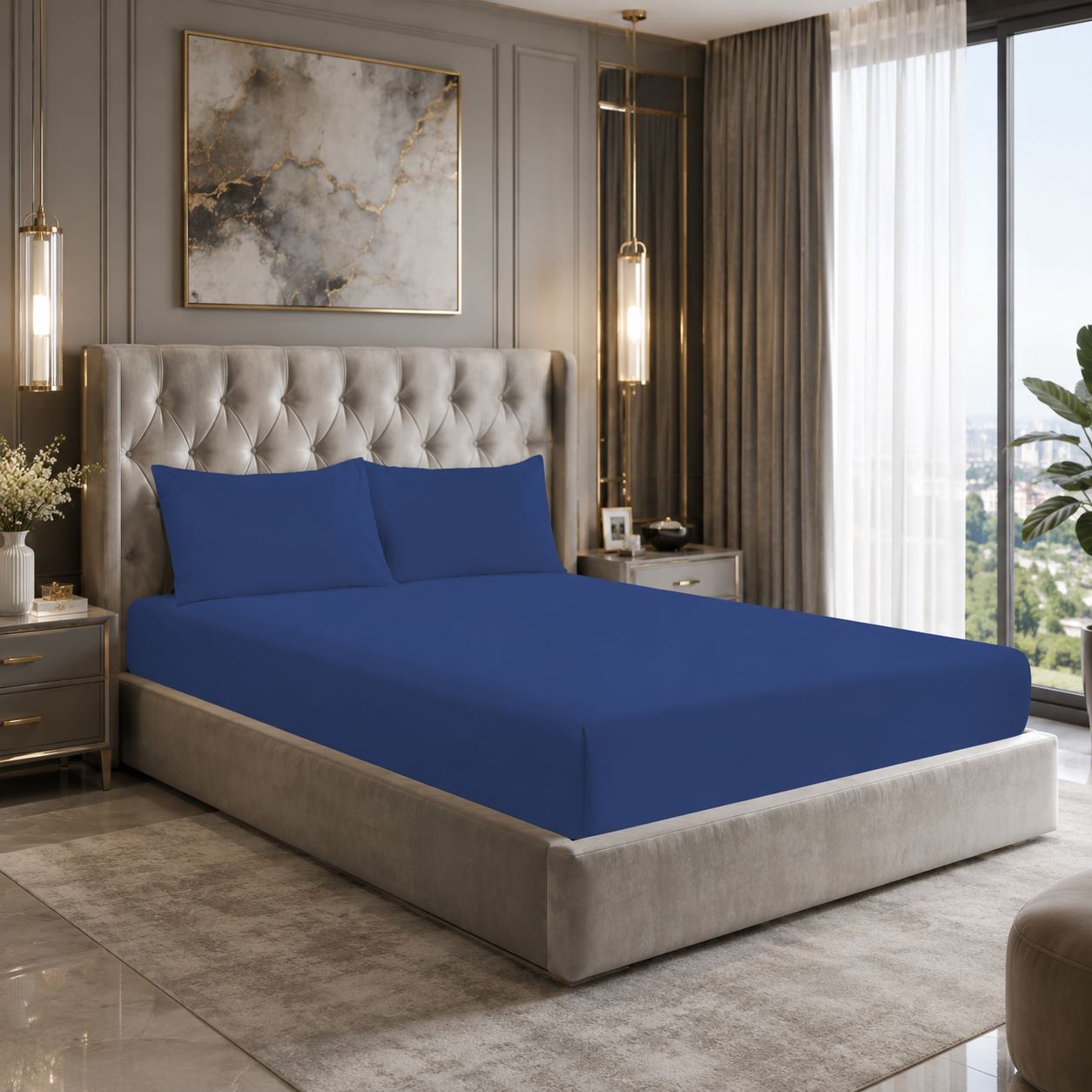 Night Zone Easy-care extra deep fitted sheets