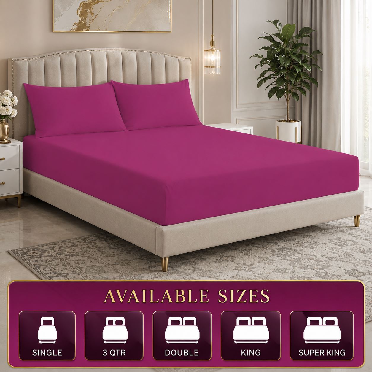 Night Zone Easy-care extra deep fitted sheets