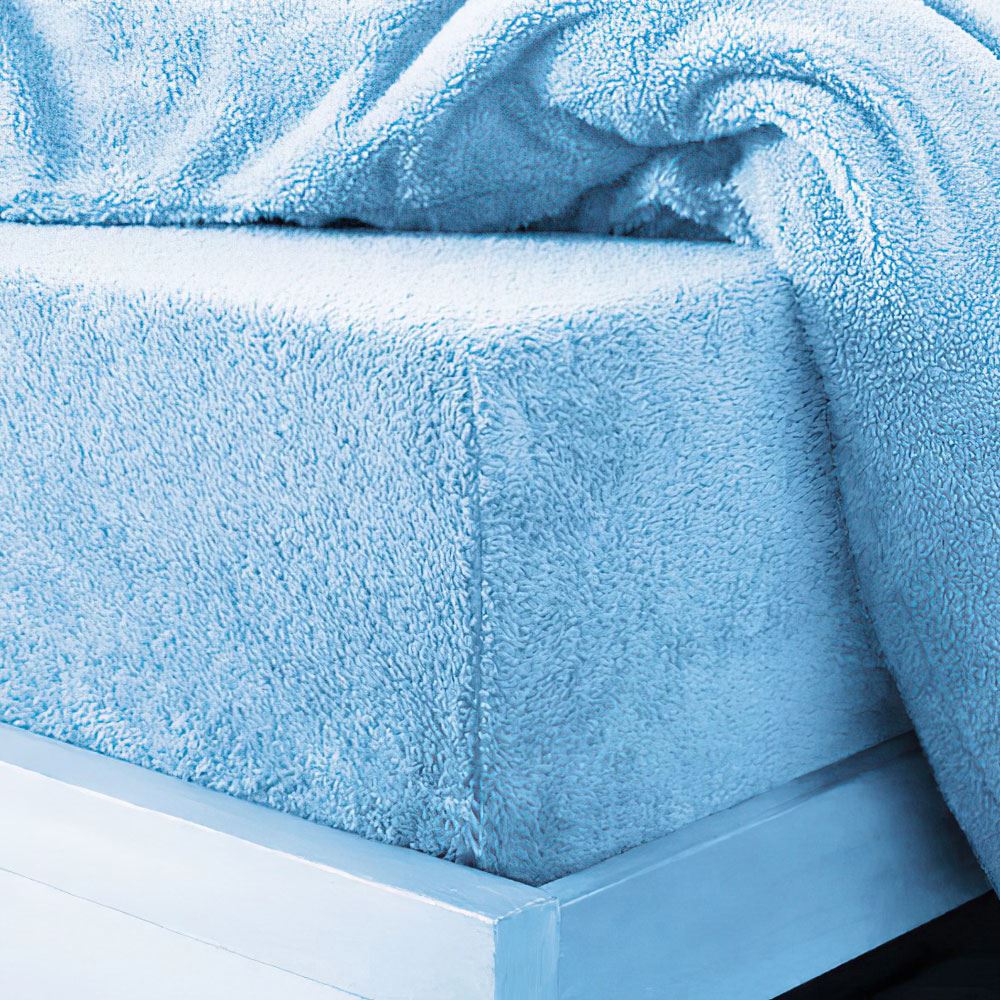 Night Zone Super Soft Teddy Fleece Warm & Cosy 12 Inch Deep Fitted Sheet