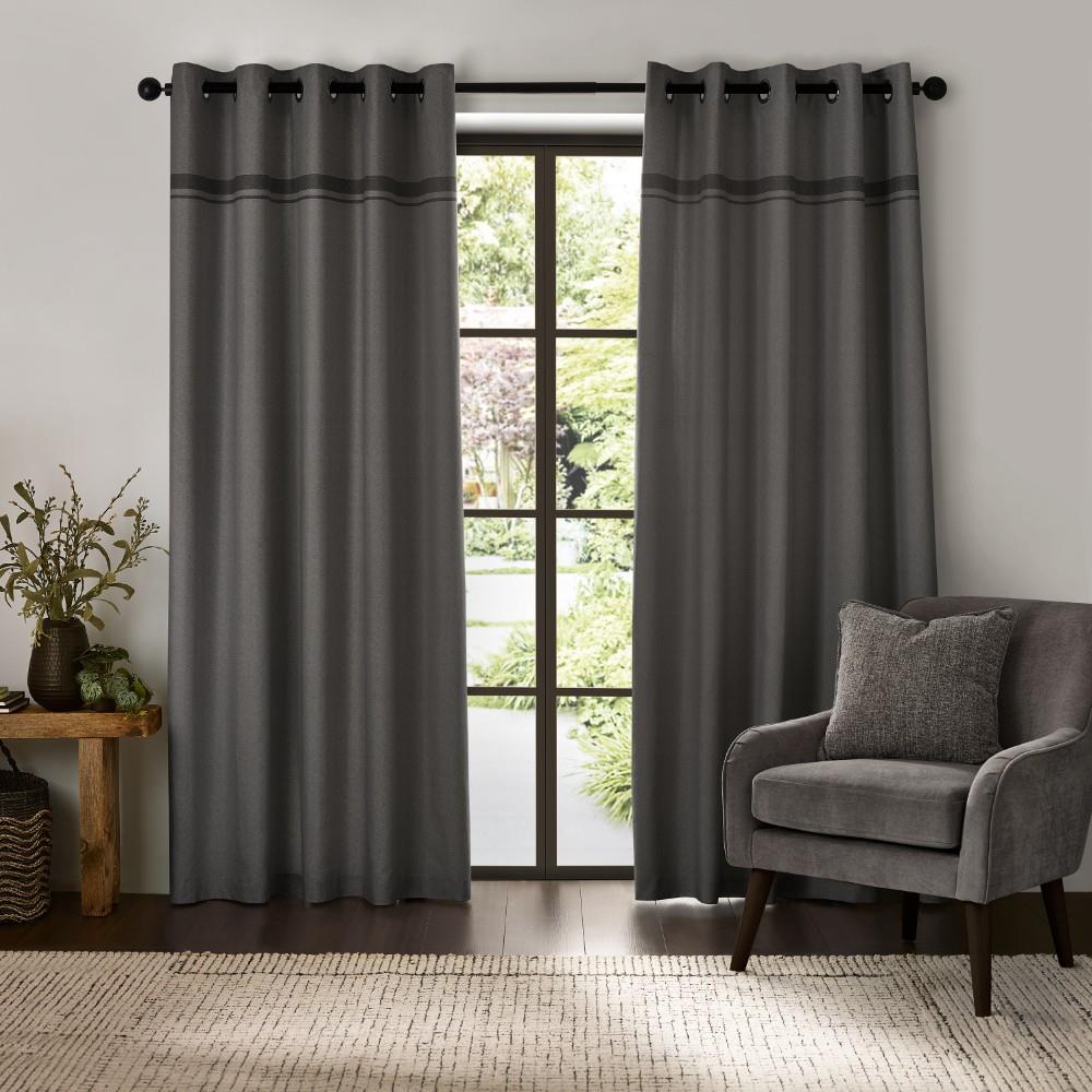 Catherine Lansfield Melville Woven Texture Eyelet Curtains