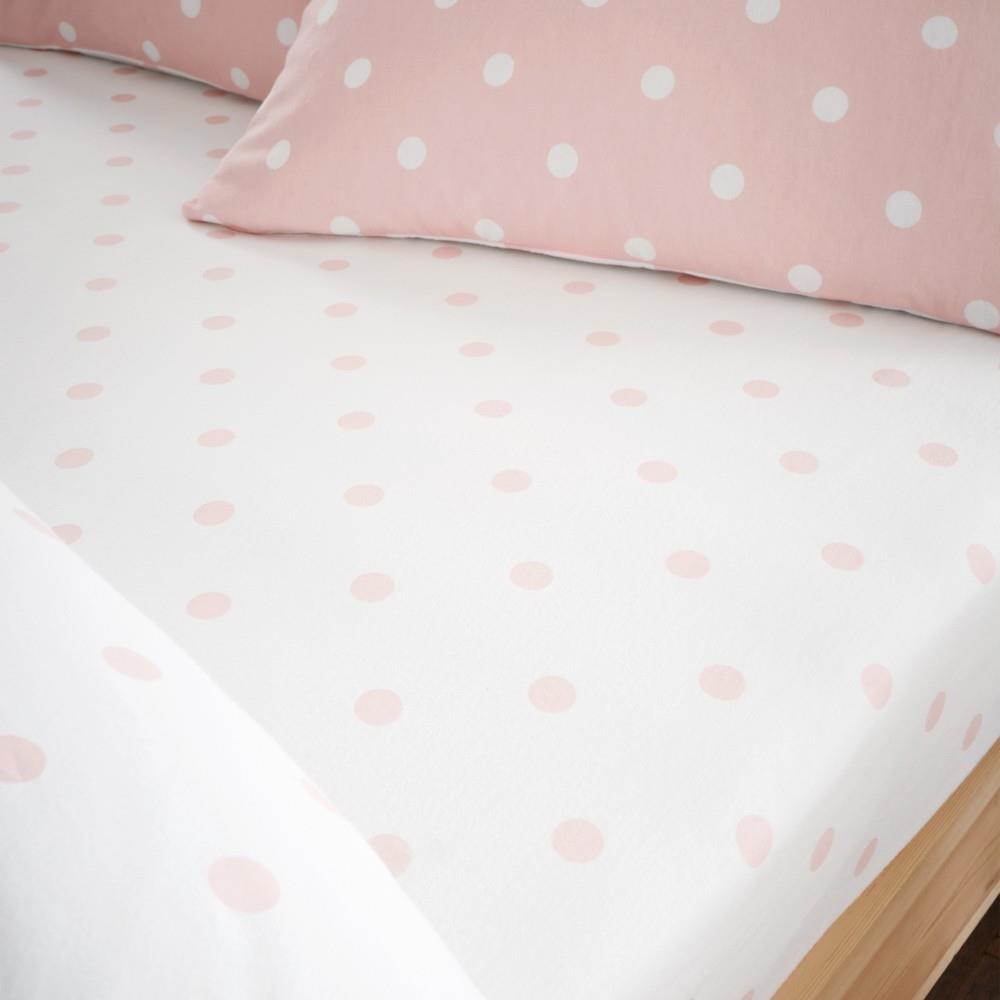Catherine Lansfield Polka Dot 100% Brushed Cotton Fitted Sheet