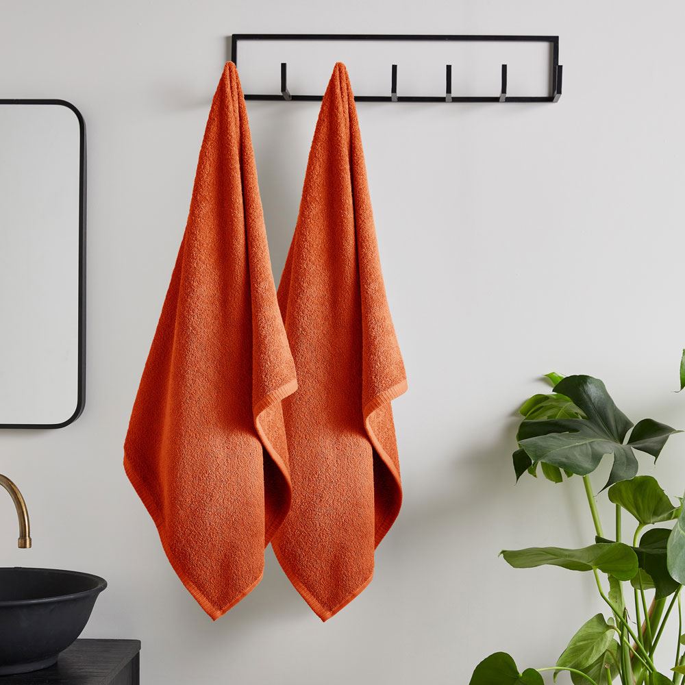 Catherine Lansfield Quick Dry 100% Cotton Bath Sheet, 2 Pack