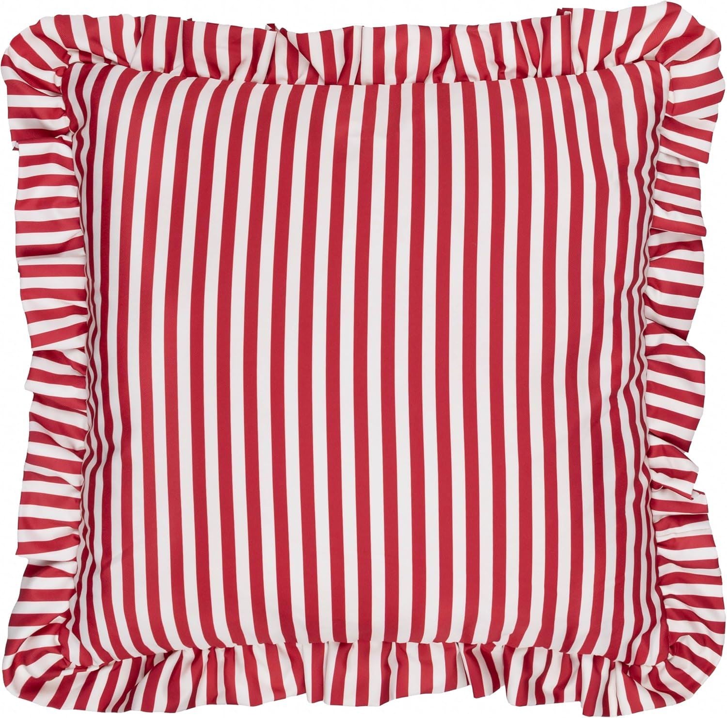 Wylder Millie Stripe Woven Water Resistant Outdoor Ruffle Edge Cushion Cover