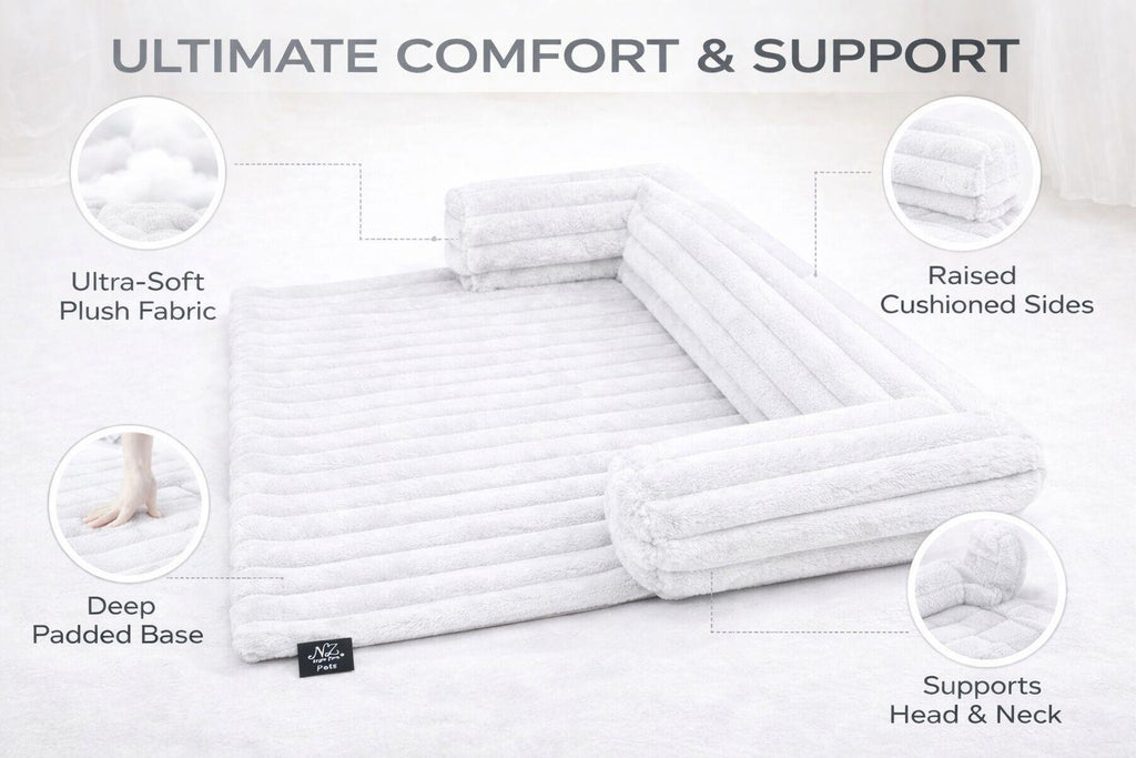 Night Zone Super Soft Plush Cord Sofa Pet Bed