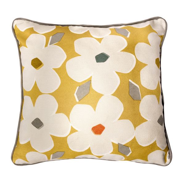 Fusion Aura Floral 100% Cotton Piped Cushion Cover, 43 x 43 Cm
