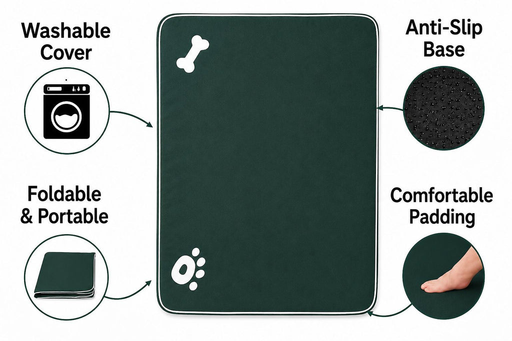 Night Zone Super Soft Bone & Paw Pet Bed Mat