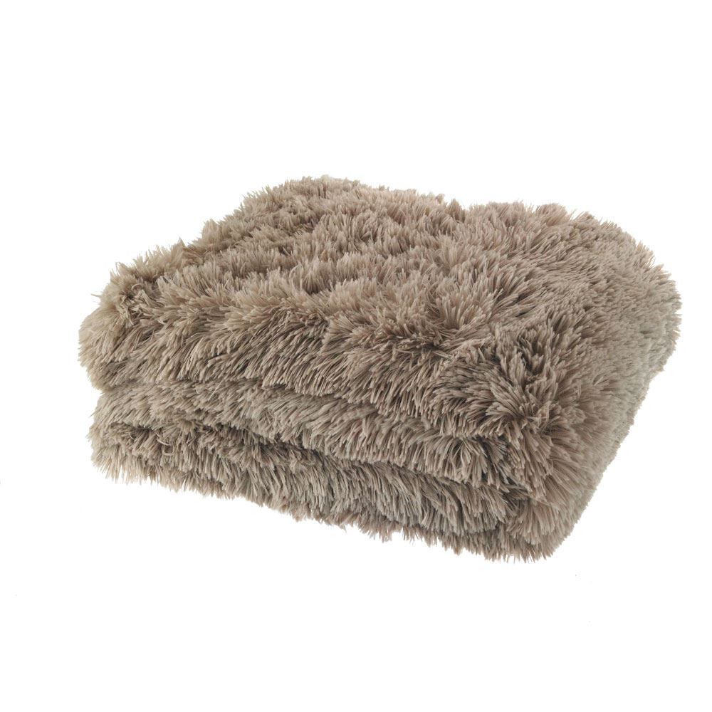 Catherine Lansfield Cuddly Deep Pile Shaggy Faux Fur Fleece Throw, 150 x 200 Cm