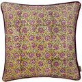 Paoletti Chedworth Floral Velvet 100% Cotton Piped Edge Cushion Cover