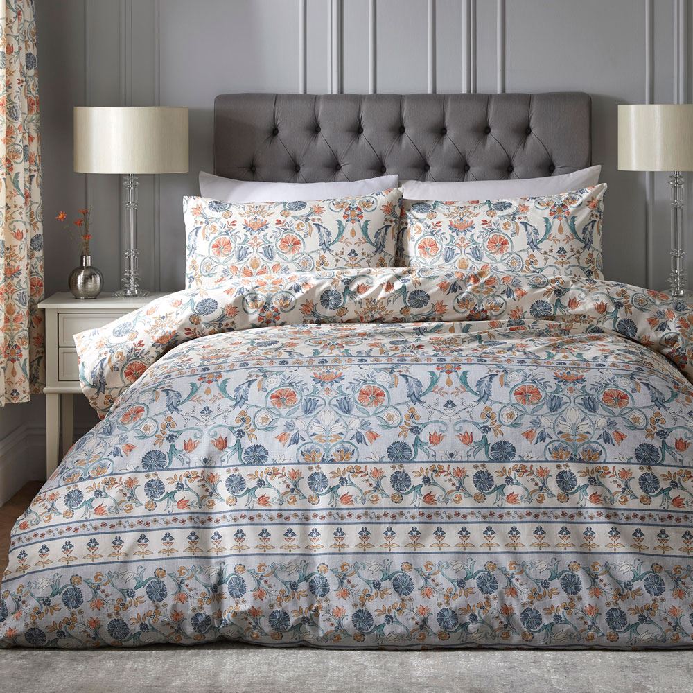 Dreams & Drapes Adley Floral Print Easy Care Reversible Duvet Cover Set