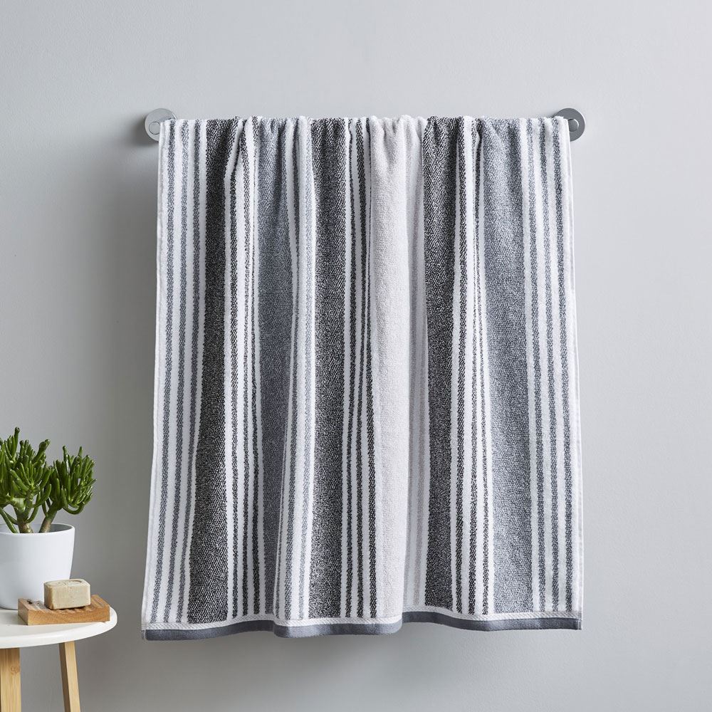 Catherine Lansfield Kelso Stripe Soft & Absorbent 100% Cotton 450gsm Bath Sheet