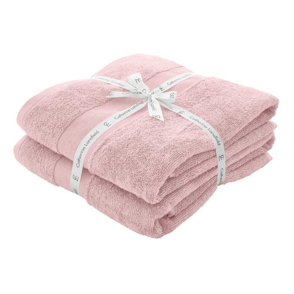 Catherine Lansfield Anti-Bacterial 100% Cotton Bath Sheet, 2 Pack