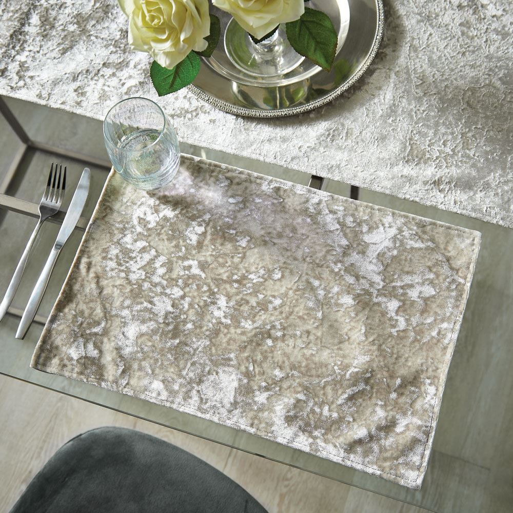 Catherine Lansfield Crushed Velvet Table Place Mat