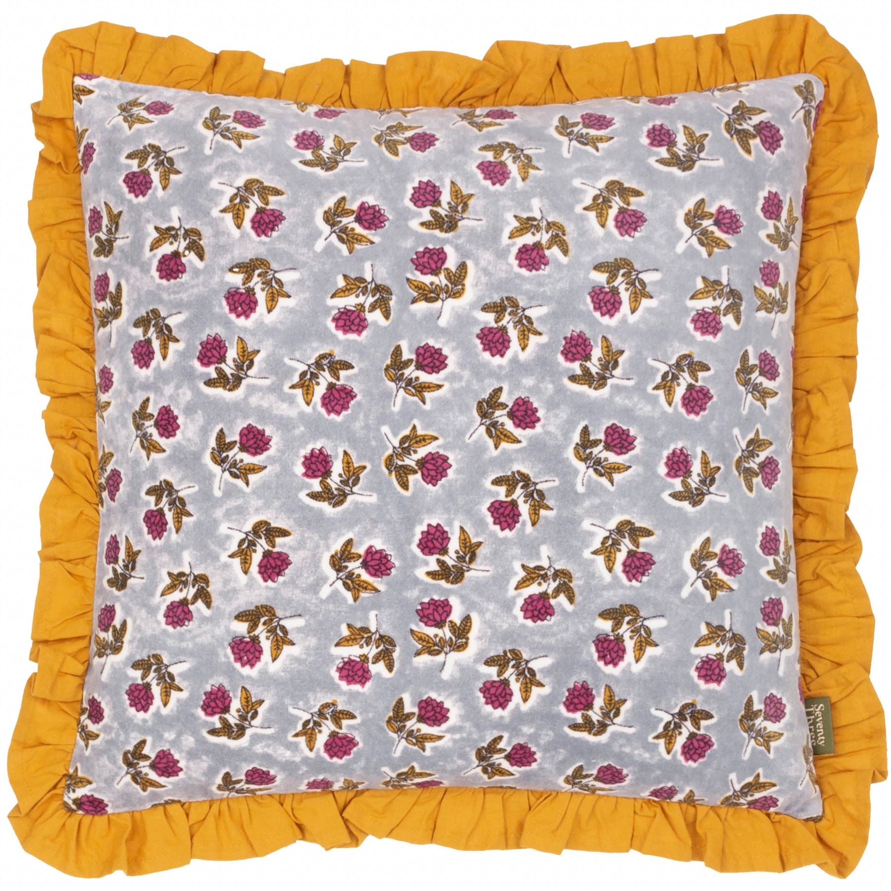 Paoletti Kemble Floral Ruffled Frill Edge Cushion Cover