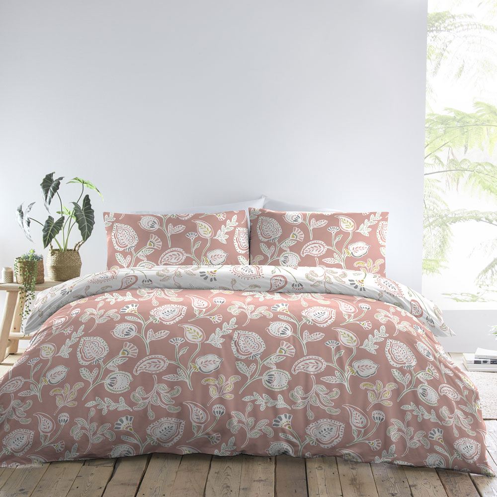 Dreams & Drapes Samana Paisley Floral Print Easy Care Duvet Cover Set