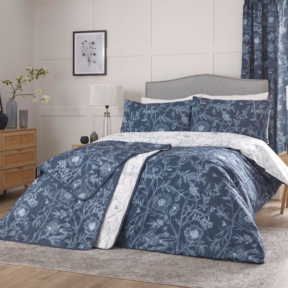 Dreams & Drapes Lorie Floral Print Easy Care Reversible Duvet Cover Set