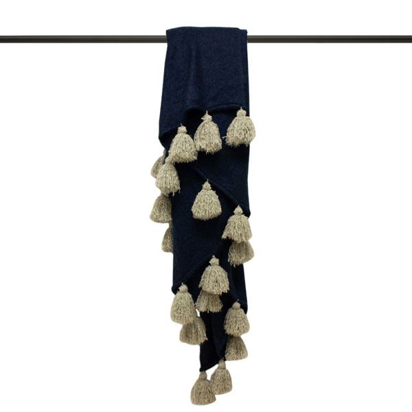 Furn Romily Pom Pom Tasselled Throw, 130 x 180 Cm