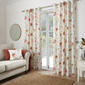 Dreams & Drapes Curtains Nadia Floral Print 100% Cotton Eyelet Lined Curtains