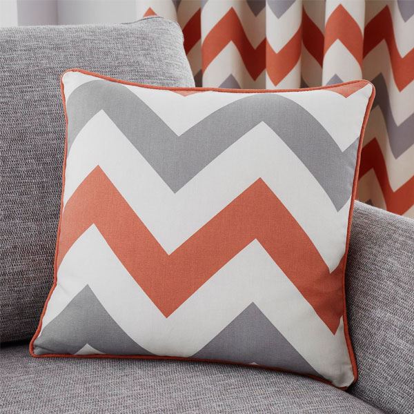Fusion Chevron Geometric 100% Cotton Piped Cushion Cover