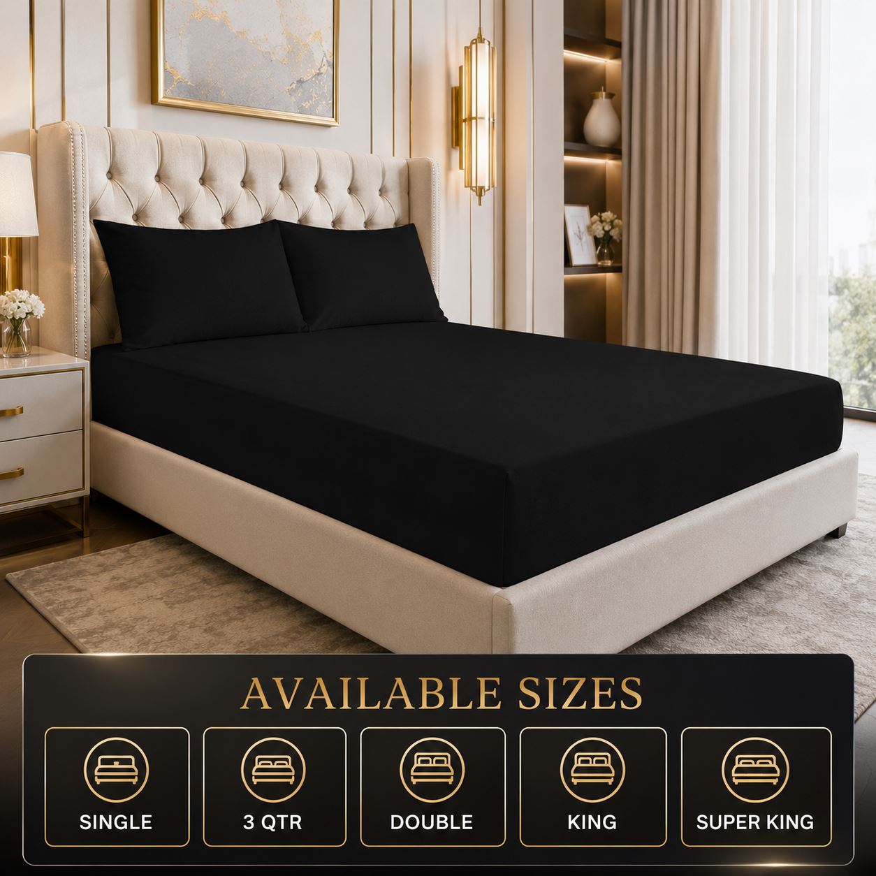 Night Zone Easy-care extra deep fitted sheets