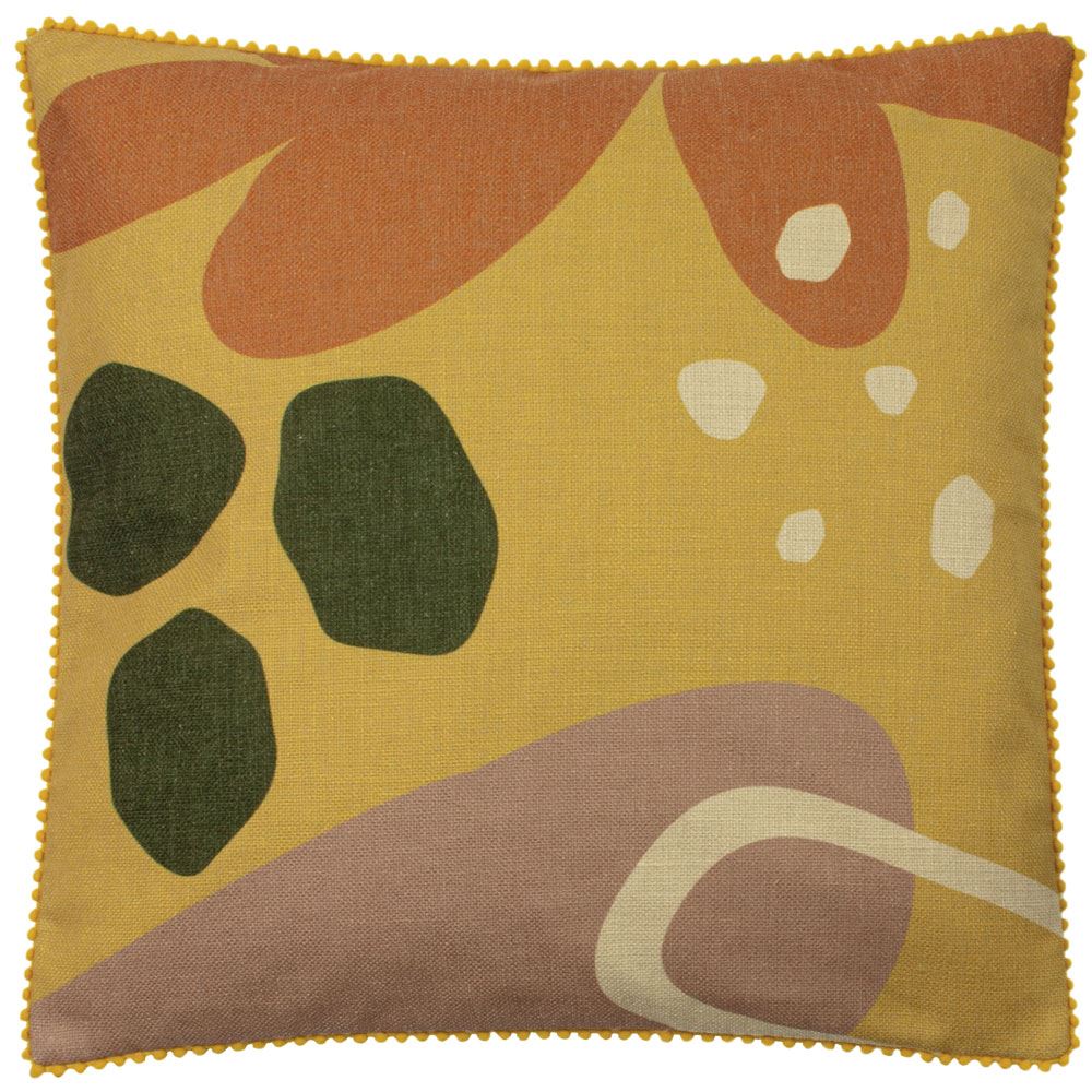Furn Blume Geometric Floral Pom Pom Fringe Cushion Cover