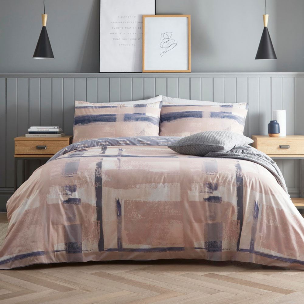 Drift Forward Grando Abstract Brush Strokes Print Reversible Eco-Friendly Duvet Cover Set