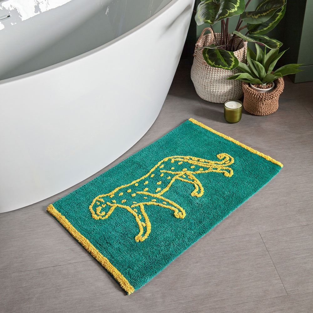 Furn Leopard Jacquard 100% Cotton Bath Mat