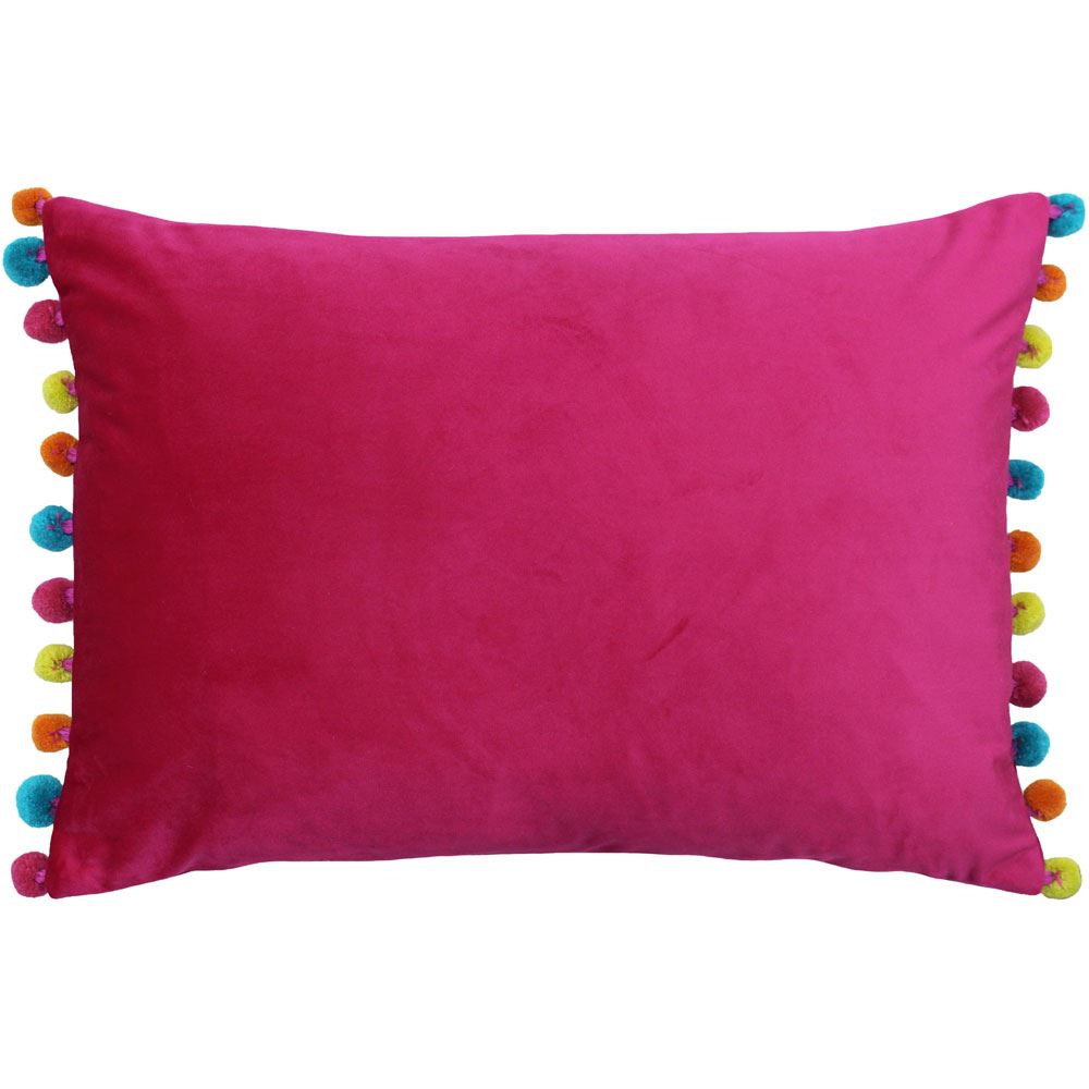 Riva Paoletti Fiesta Velvet Pom Pom Fringe Cushion Cover
