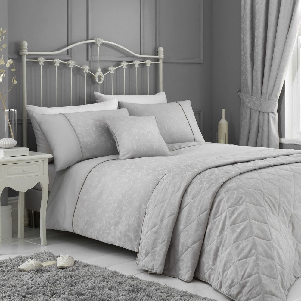 Dreams & Drapes Michaela Floral Jacquard Textured Weave Duvet Cover Set