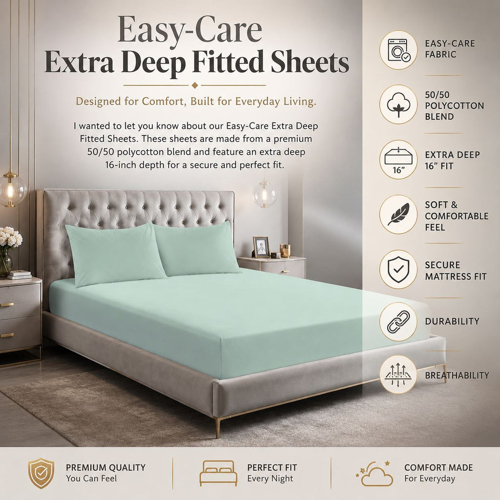 Night Zone Easy-care extra deep fitted sheets