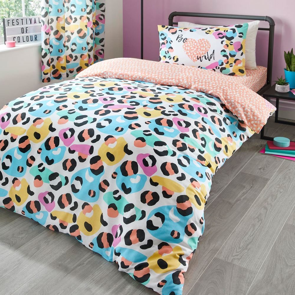 Bedlam Kids Be Wild Animal Print Reversible Duvet Cover Set