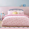 Heya Home Gingham Bows Checkered Easy Care Reversible Duvet Cover Set