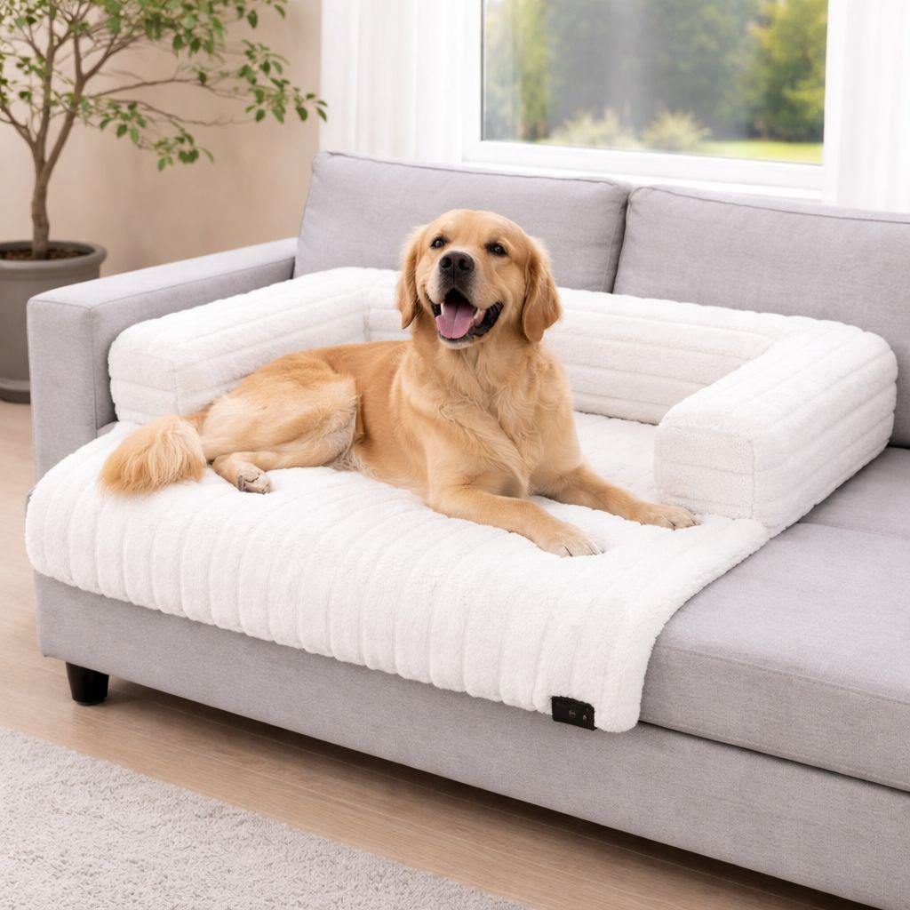 Night Zone Super Soft Plush Cord Sofa Pet Bed