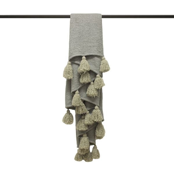 Furn Romily Pom Pom Tasselled Throw, 130 x 180 Cm