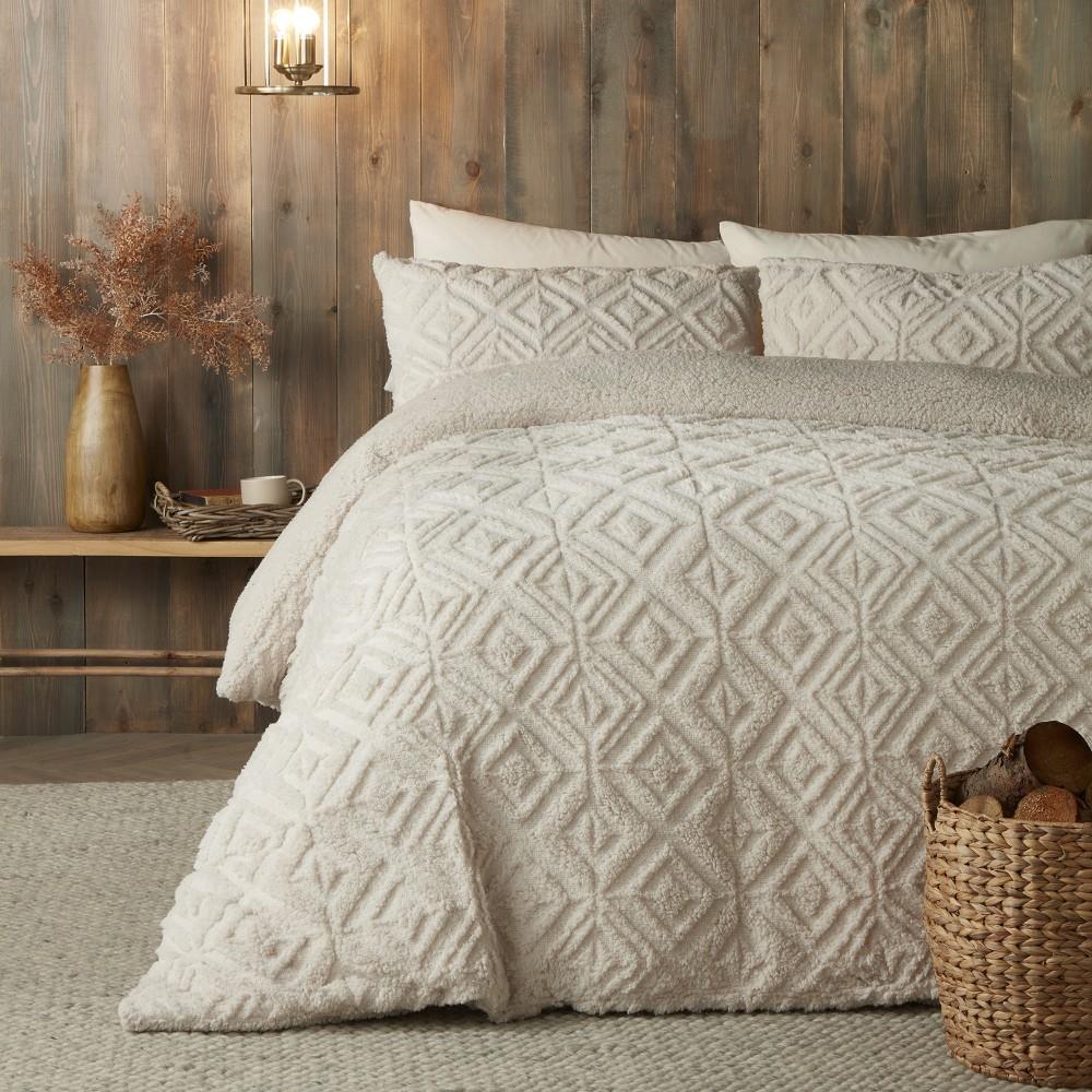 Fusion Snug Romo Tufted Teddy Fleece Sherpa Duvet Cover Set