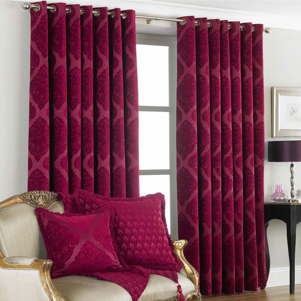 Paoletti Winchester Chenille Velvet Woven Lined Eyelet Curtains