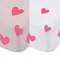 Catherine Lansfield So Soft Hearts and Stripes Single Fitted Sheets Two Pack