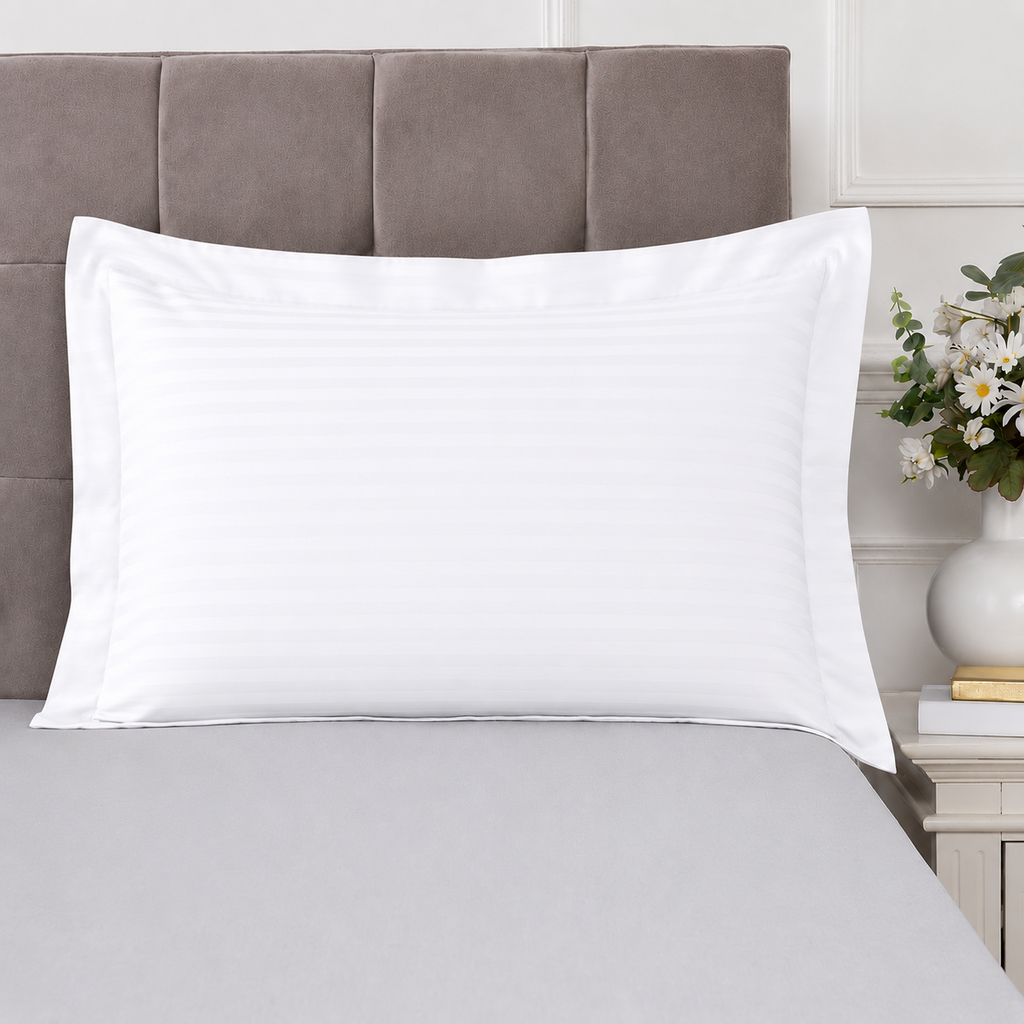 Night Zone Satin Stripe 100% Cotton 250 Thread Count Oxford Pillow Case