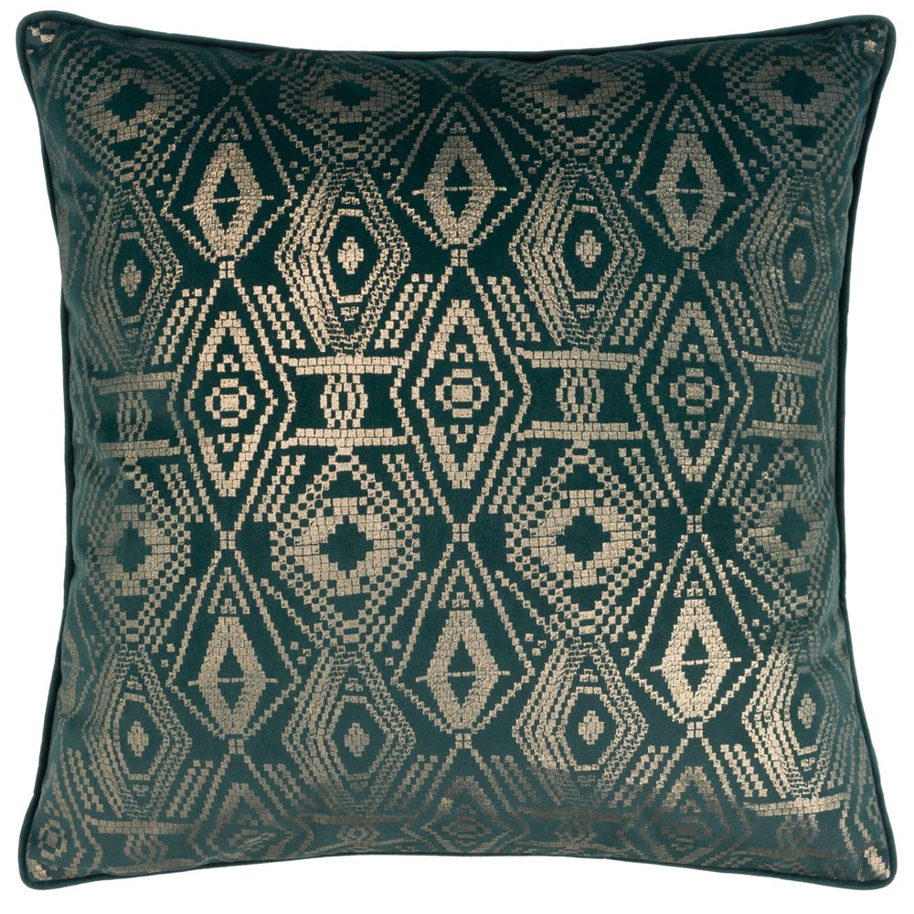 Paoletti Tayanna Foil Print Piped Edge Cushion Cover